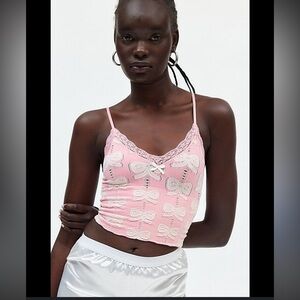 Out From Under Jacquard Seamless Tank Top in Pink,